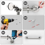 ZUEXT 12-Inch Stainless Steel Shower Grab Bar