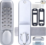 QIVINE Mechanical Keyless Door Lock, Mechanical Deadbolt Combination Keypad Lock, Anti-Theft Code Security Lock for Bidirectional Gates, Glass Doors & Wooden Doors