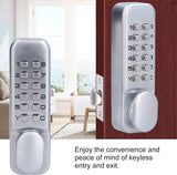 QIVINE Mechanical Keyless Door Lock, Mechanical Deadbolt Combination Keypad Lock, Anti-Theft Code Security Lock for Bidirectional Gates, Glass Doors & Wooden Doors