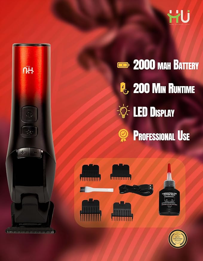 HSM-1010 Rechargeable Hair Clipper with LED Screen & 2000 mAh Battery