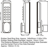 QIVINE Mechanical Keyless Door Lock, Mechanical Deadbolt Combination Keypad Lock, Anti-Theft Code Security Lock for Bidirectional Gates, Glass Doors & Wooden Doors