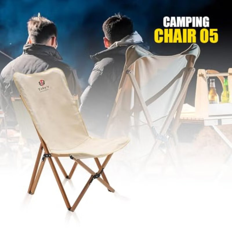 Toby’s Camping Chair-05 Portable Folding Wooden Butterfly Chair
