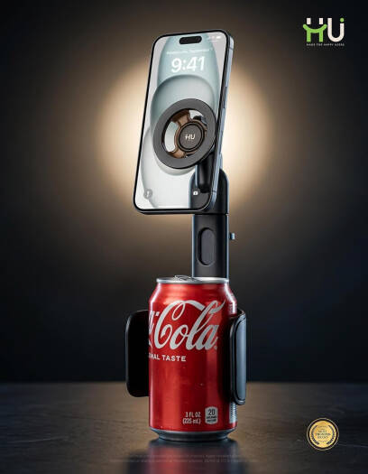 Magnetic Car Cup Holder HU HAC-1036 – Adjustable 360° Phone Holder for 4.7–7.2 Inch Devices