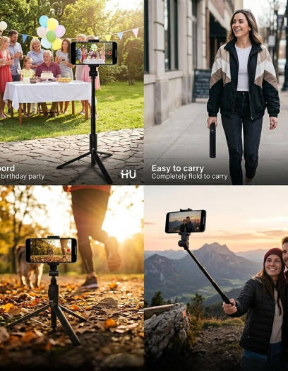 HAC-1056 Multifunctional Selfie Stick with 720° Rotation & 1.7 m Extension