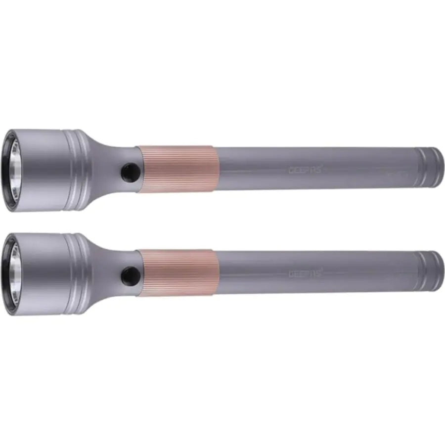 GEEPAS  2 Pcs Rechargeable Water Proof Led Flashlight 3000 Mah Super Bright Light