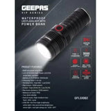 GEEPAS Waterproof LED Flashlight with Power Bank