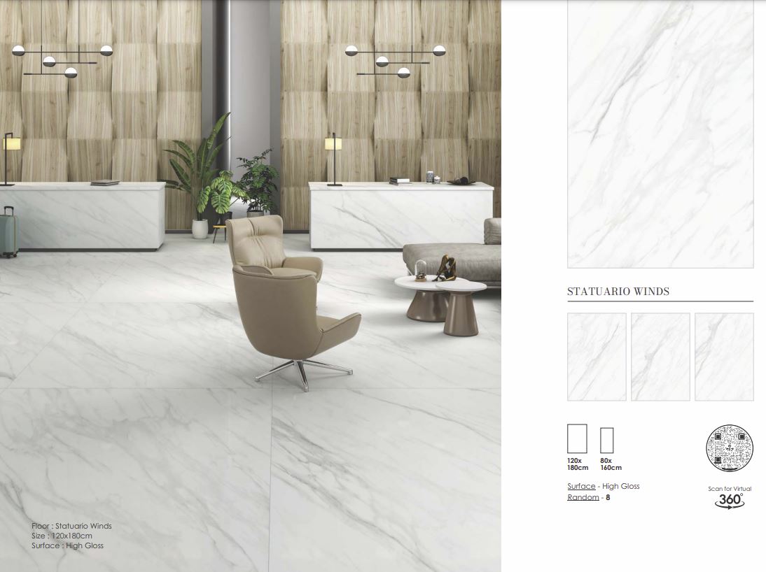 Statuario Wolf 798×1598 Polished Tile