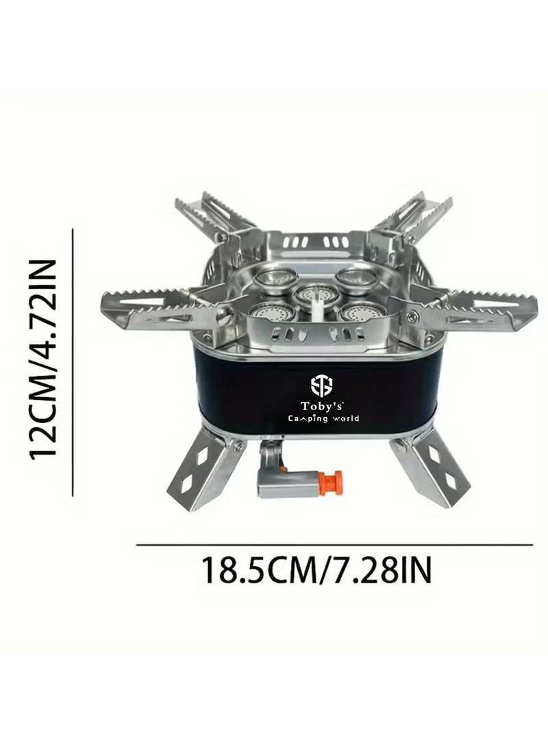 Toby’s Gas Stove-07 – 15800W Windproof 5-Core Portable Camping Gas Burner