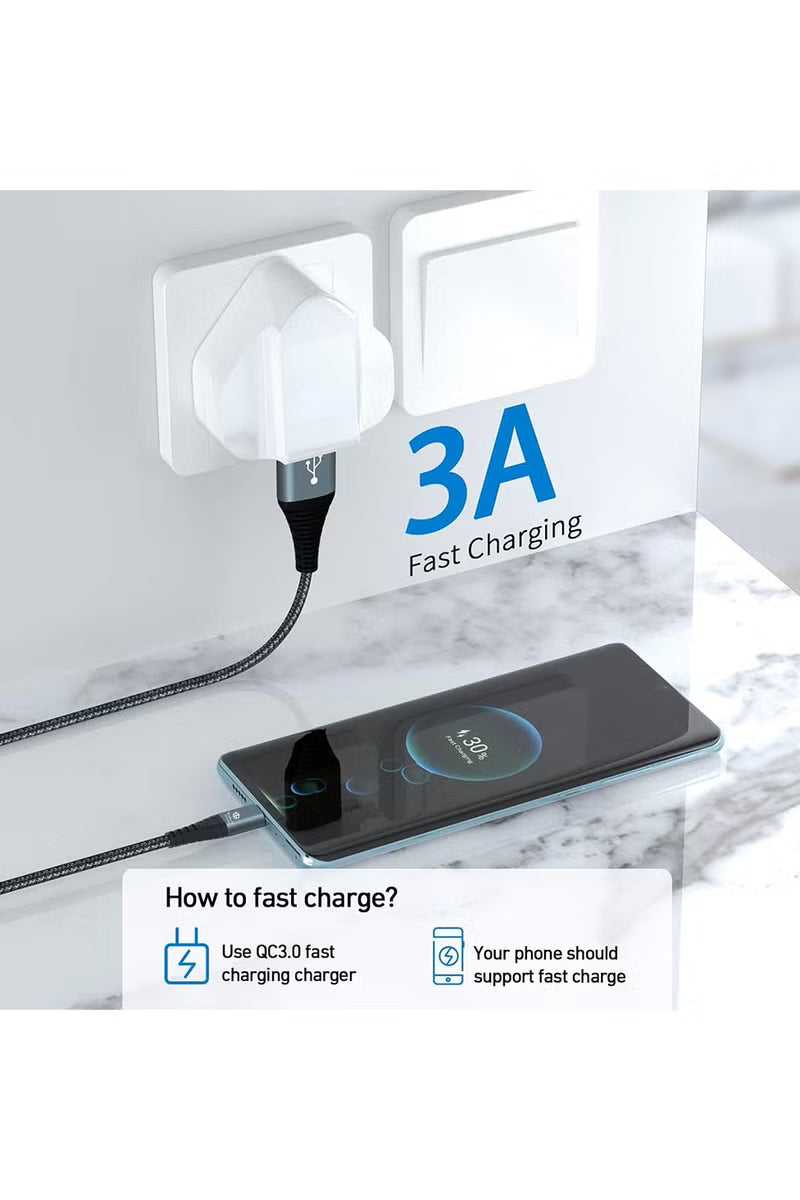 Toby’s CC-09 4A Type-C Fast Charging Cable, 1m, Nylon Braided with Aluminum Alloy Construction
