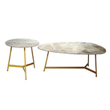 Rectangular Marble-metalic Table