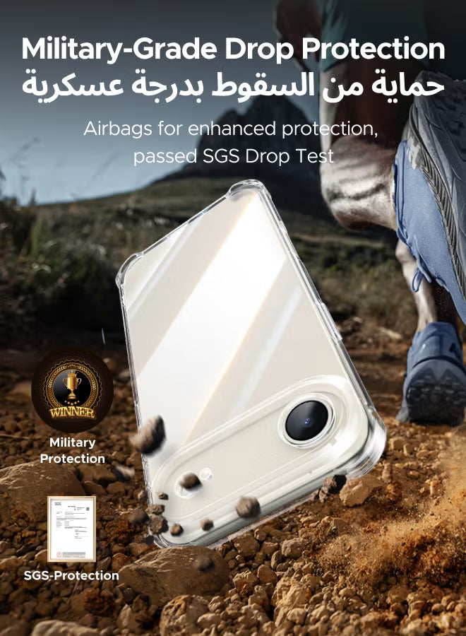 3 in 1 for iPhone Air Case, Built in 4 L-Arc Airbags, Military-Grade Protection, Ultra Clear, Shockproof iPhone Cover, with 2-Pack Ultra HD Screen Protector, Slim Case for Air 6.5"