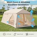 Toby’s Inflatable Camping Tent-10 for 4–6 Persons – Waterproof Oxford Fabric Air Beam Tent with UV Protection & Large Windows