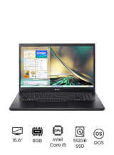 Acer Aspire 7 A715-76G Laptop – Intel Core i5-12450H, 8GB RAM, 512GB SSD, NVIDIA GeForce GTX 1650 4GB, 15.6-inch FHD, DOS