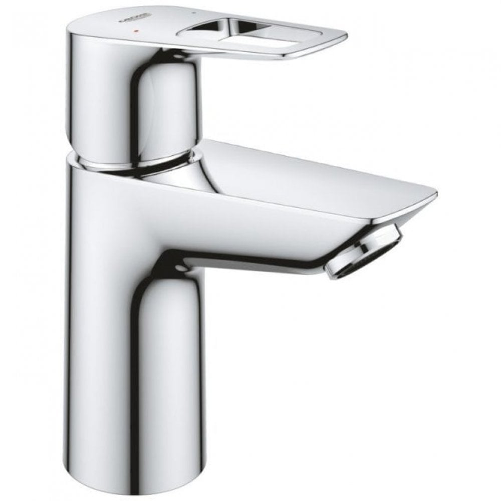 Grohe Bauloop S-Size Smooth Body Basin Mixer Tap with Push-Open Waste (Chrome)