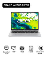 Acer Aspire Lite 15.6-Inch FHD Laptop, Core Ultra 7-155U, 16GB RAM, 512GB SSD, Windows 11 Home, Silver