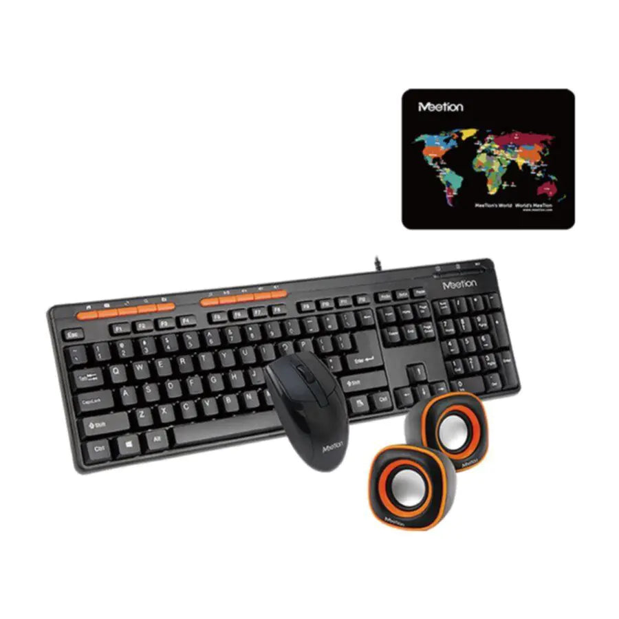 MEETION 4-in-1 Combo Set (Keyboard, Mouse, Speaker & Mouse Pad)