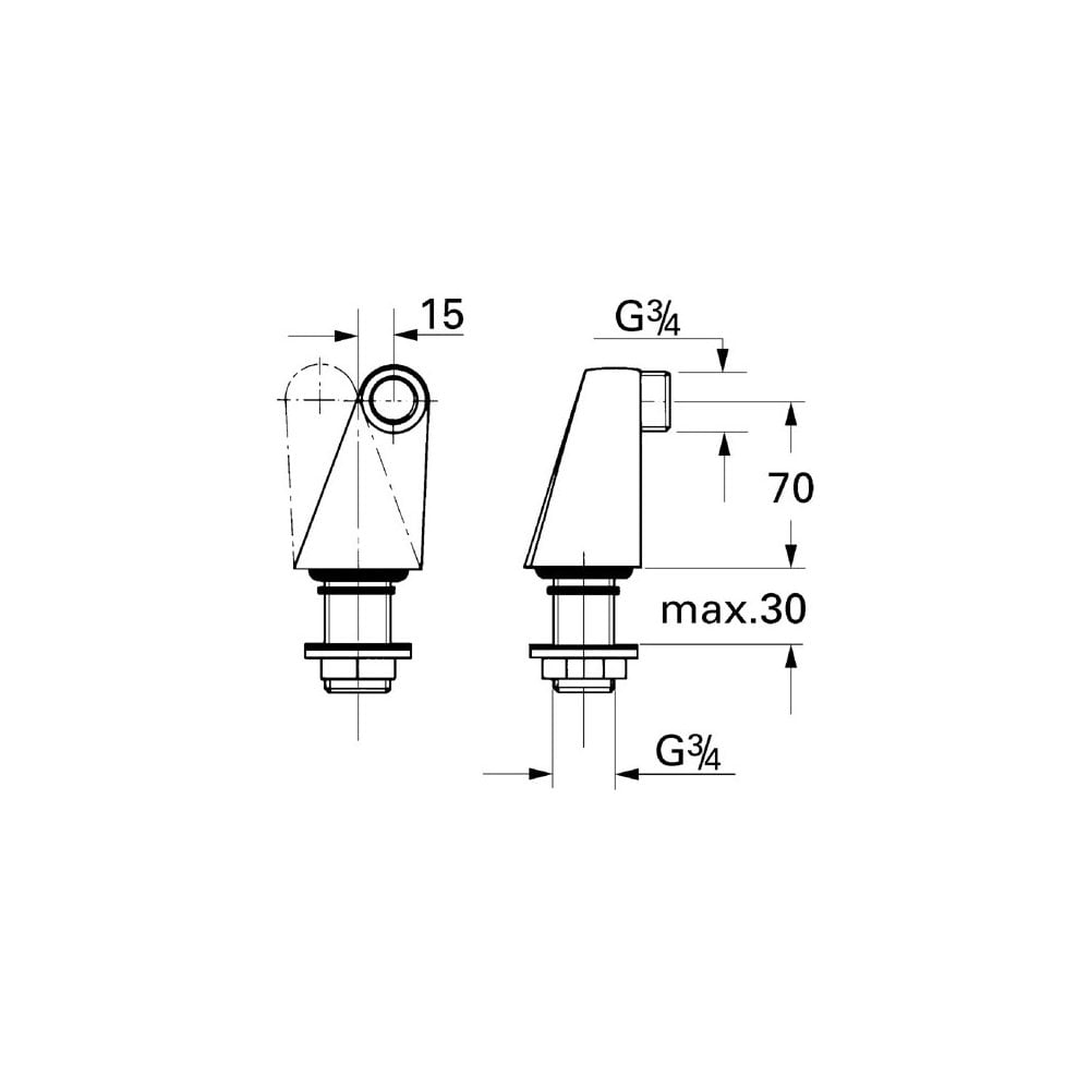 Grohe Pillar Union to Suit Bath/Shower Mixers (Pair)