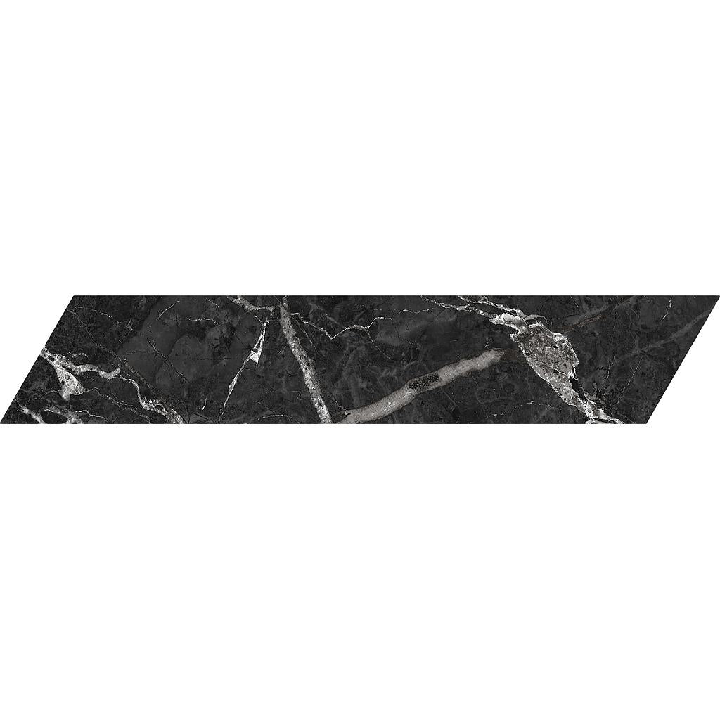 Chevron Marquina Tile 8×40 (30 pcs / 0.96 m²)