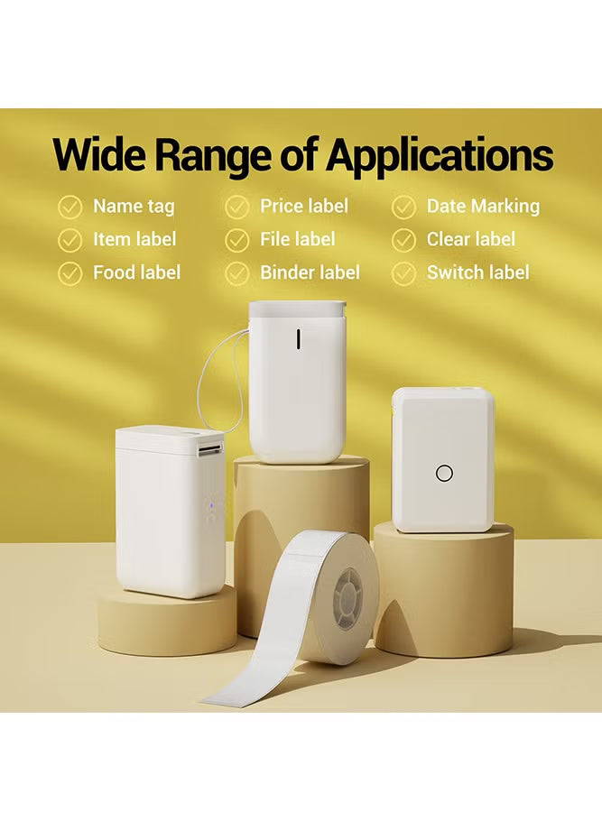 D11/D110/D101 Waterproof White Thermal Label Tape 12×30 mm for Barcode Printing