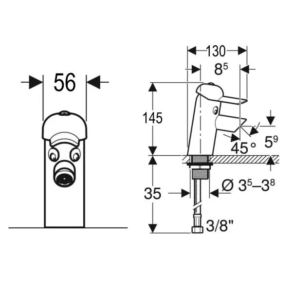 Bambini Deck Mounted Mono Basin Mixer Without Waste