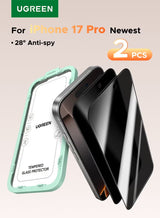 2-Pack for iPhone 17 Pro Privacy Screen Protector, [9H Hardness] [28° Blocks Views] Anti-spy Tempered-Glass Support Face ID with Easy Installation Tool, Case Friendly, Scratch Resistant
