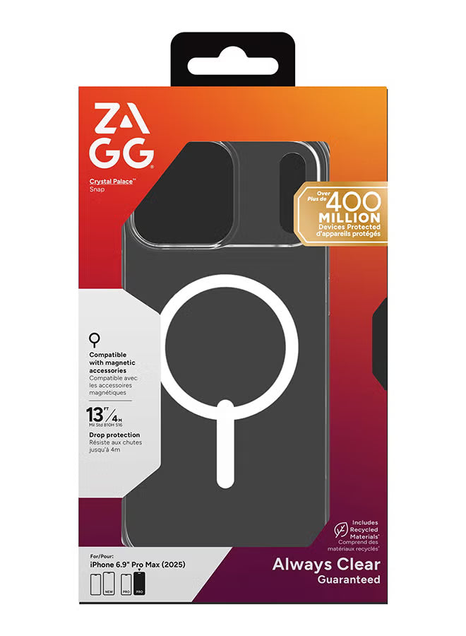 iPhone 17 Pro Max Case – Crystal Palace Snap MagSafe Compatible Clear Cover with Graphene Strength, 13 ft Drop Protection & Anti-Yellowing – Clear