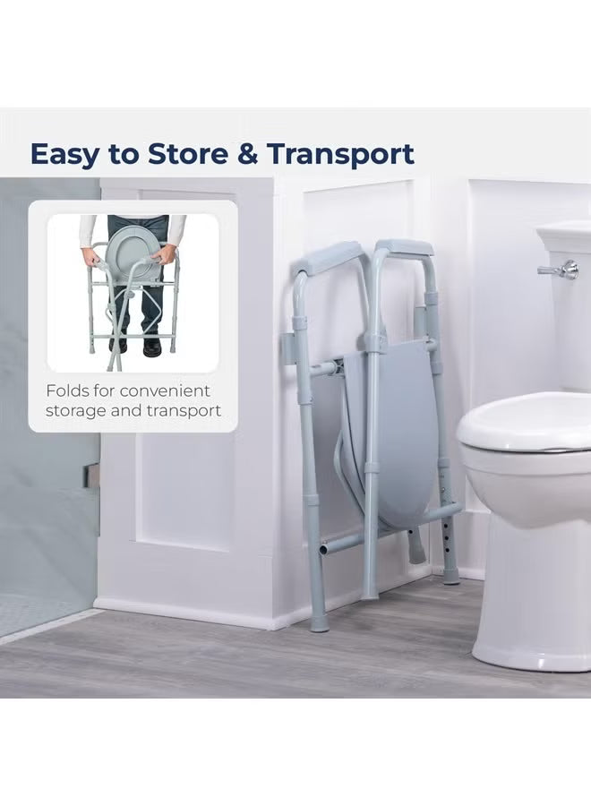 11148-1 Folding Steel Bedside Commode Chair