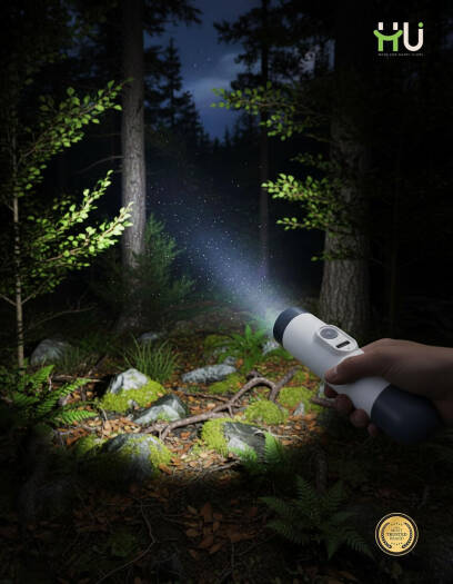 HSM-1043 LED Flashlight with Massager & 500 mAh Rechargeable Battery