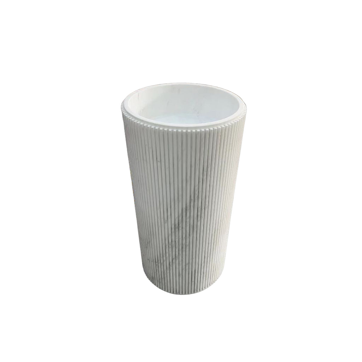 White Volakas Marble Stone Floor Basin:
