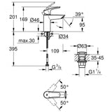 Grohe Eurosmart S-Size Smooth Body Basin Mixer Tap (Chrome)