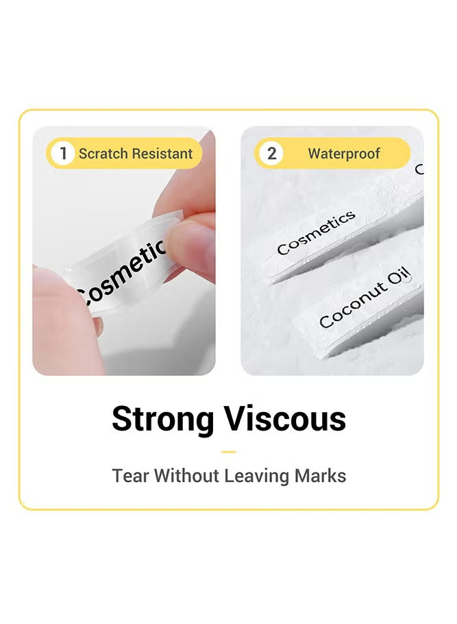 D11/D110/D101 Waterproof White Thermal Label Tape 12×30 mm for Barcode Printing