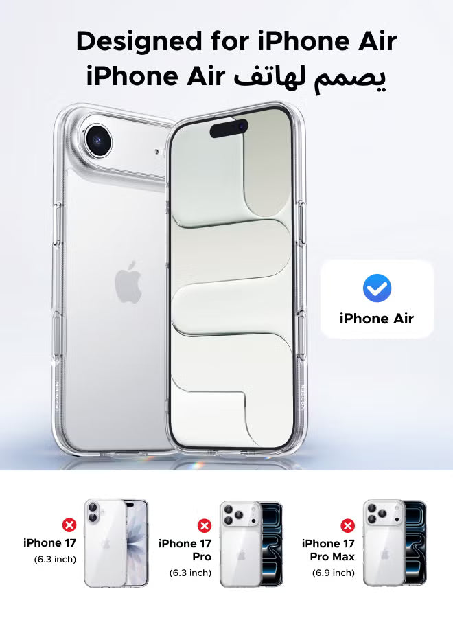 iPhone Air Case Full-coverage Phone Case Military-Grade Drop Protection iPhone Air Cover Delay Yellowing Wear-resistant Anti Scratch & Fingerprint 17 Air Case Ultra Slim Extra Raised Edge