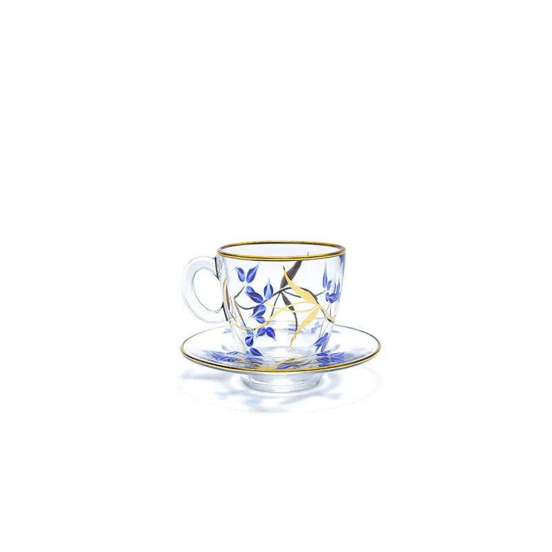Enes Cam 12 Piece Nescafe & Tea Set Lavender Blue - BuyonBudget % In Stock
