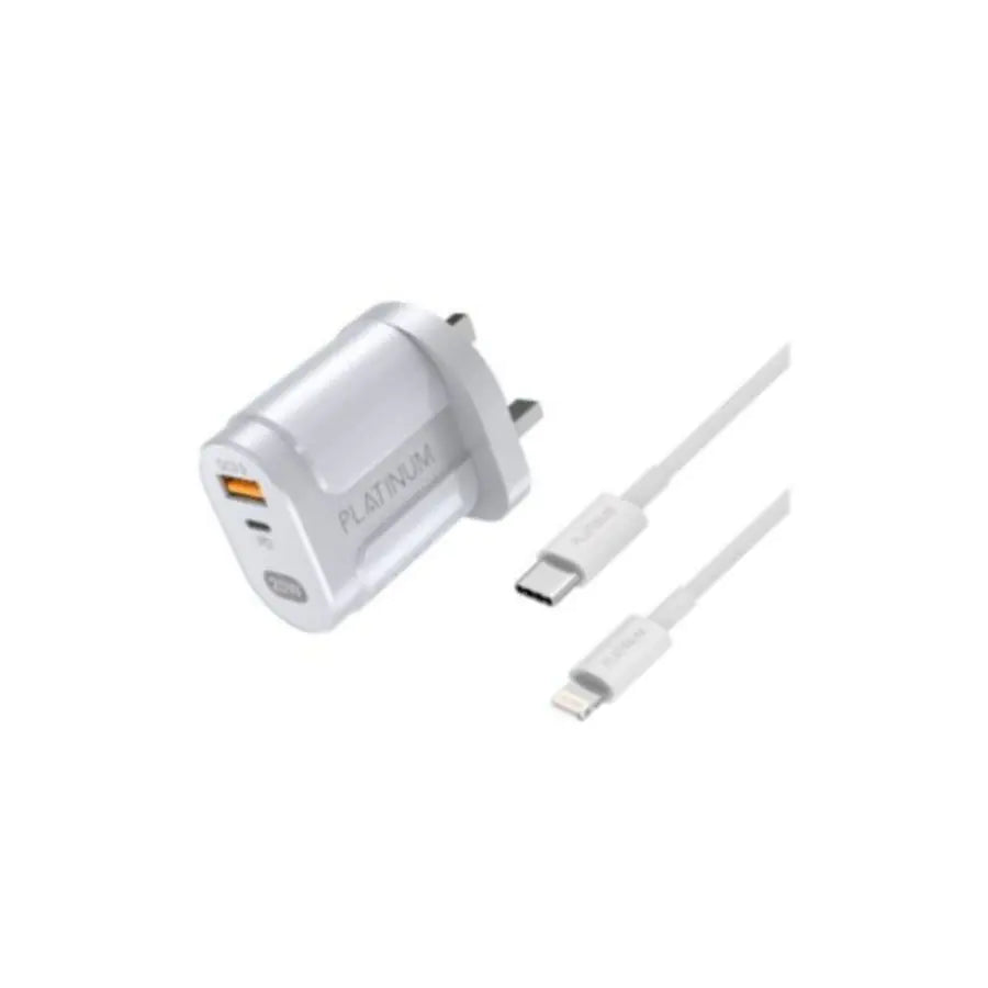 PLATINUM Vital Series PD Wall Charger + PD Cable C-L (White)