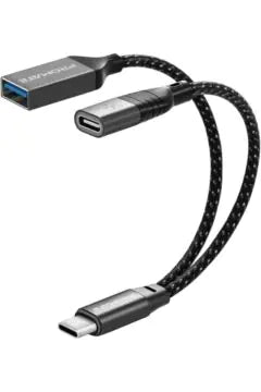 PROMATE 2-in-1 USB-C OTG Cable with USB-A & USB-C Connectivity