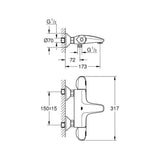 Grohtherm 1000 Thermostatic Bath Shower Mixer Tap – Chrome