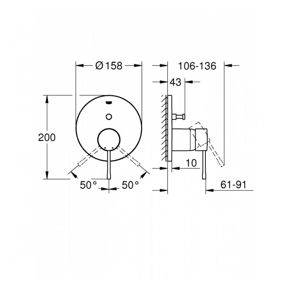 Grohe Essence Single Lever Mixer 2‑Way Diverter Trim