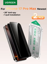 2-Pack iPhone 17 Pro Max Privacy Screen Protector With Auto Alignment Kit Anti-Spy, Privacy Protection, Anti-Fingerprint, Easy Installation, Shockproof Glass, No-Residue Adhesive, Smooth Touch -