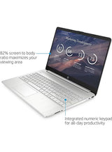 HP 15 15.6-Inch Laptop, AMD Ryzen 5 5500U, 16GB RAM, 1TB SSD, AMD Radeon R5 Graphics, Windows 11, English Keyboard, Silver, LIONEYE Bundle