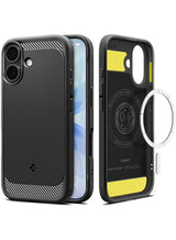 Rugged Armor MagFit iPhone 17 Case Cover with MagSafe and Carbon Fiber Textures (2025) - Matte Black