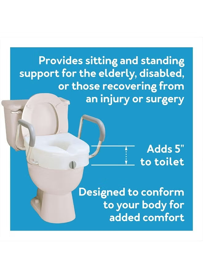 EZ Lock Raised Toilet Seat with Handles