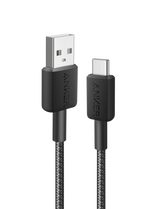 Anker 322 USB-A TO USB-C Braided Cable 3FT (A81H6H11) - Black