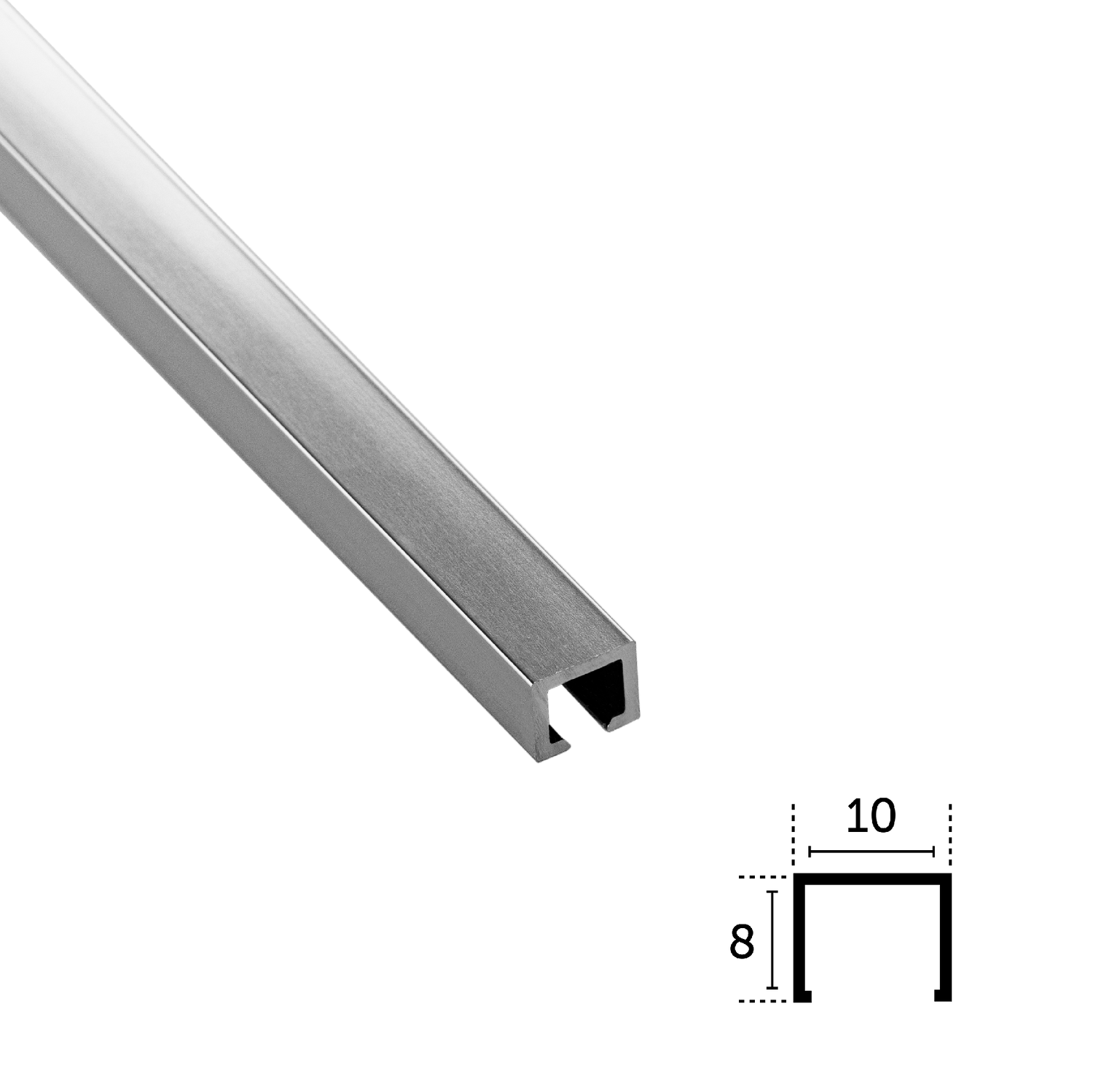 A8x10PB Aluminium Listelo – Polished Silver (8x10mm)