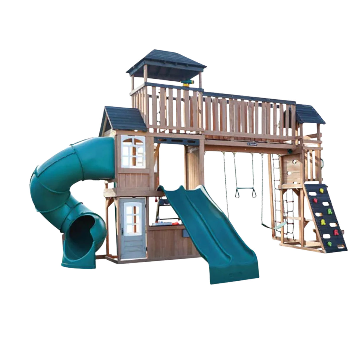 Adventure Lodge Play Center with Glider – Outdoor Kids’ Playground Set