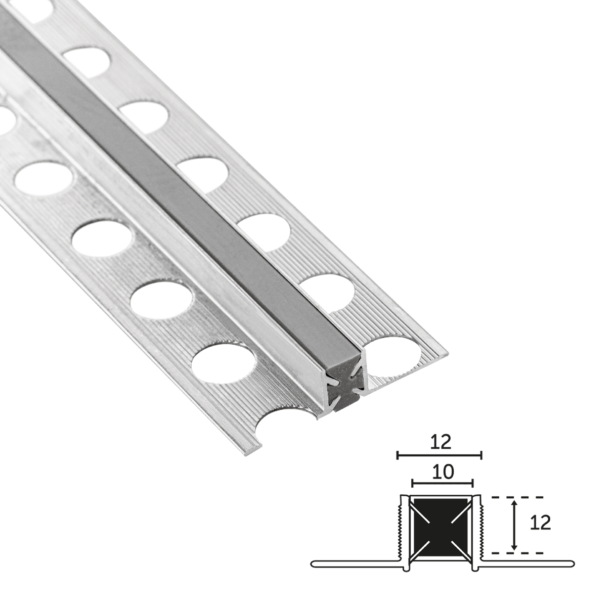 AJD12GR Aluminium Expansion Joint 12x12 Grey