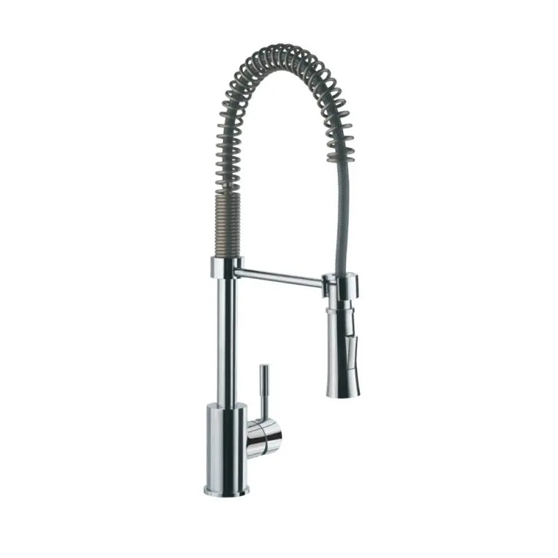 AKF-CHR-77157BMI  FLO2 SINGLE LEVER SPRING PULLDOWN SINK MIXER WITH SPRAY & AERATED FLOW SPRAYHEAD WITH 375MM LONG BRAIDED HOSES