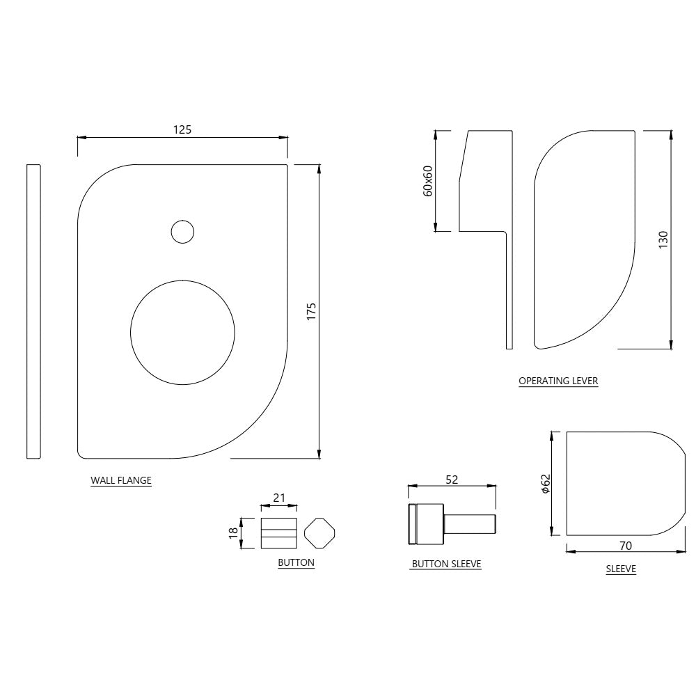 Single Lever Exposed Parts Kit of Hi-flow Diverter - Chrome