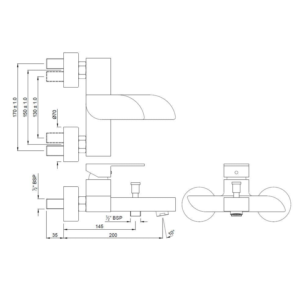 Single Lever Wall Mixer - Chrome