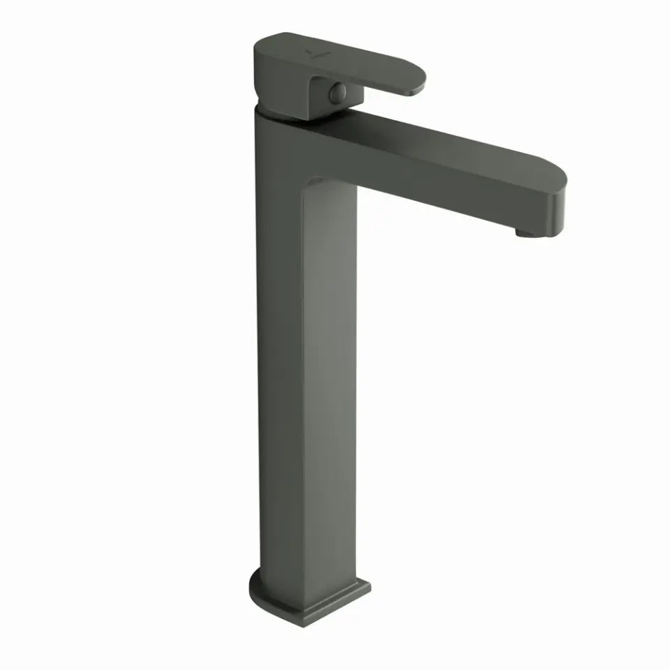 ALI-GRF-85005BMI  SINGLE LEVER HIGH NECK BASIN MIXER WITHOUT POPUP WASTE, WITH 600MM LONG BRAIDED HOSES