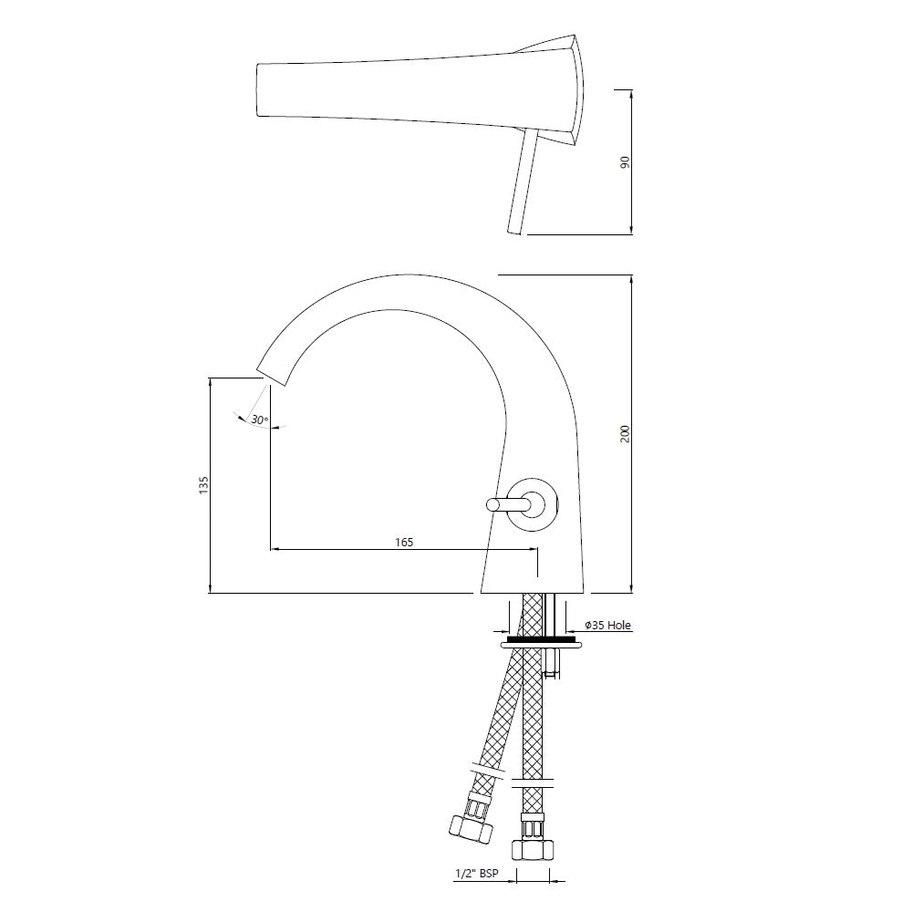 Joystick Basin Mixer - Chrome